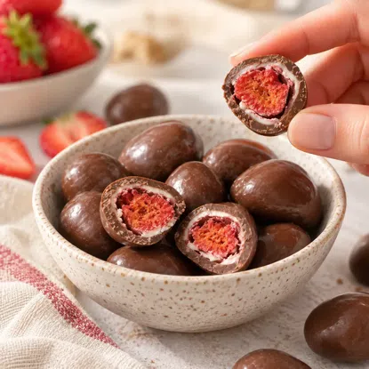 Liofilizowane truskawki w mlecznej i białej czekoladzie 5 x 250 g